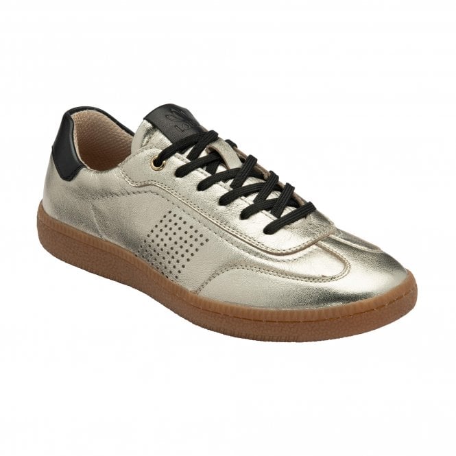 Lotus Women's Gold Leather Frapporta Trainers